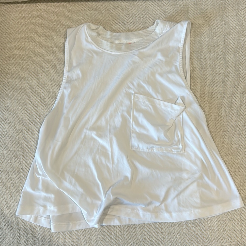Free people movement white athletic top